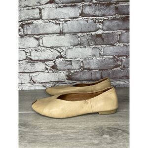 Ethan Valdes Tan Leather Peep Toe Wedge Pumps Sandals Women’s sz 39EU/8-8.5M US